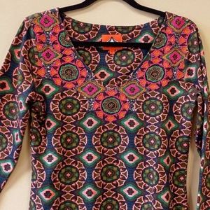 Pia Pauro for Anthropologie | Beaded Tile Print Cotton Knit Top ♥ NWOT